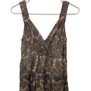 Traffic People Shimmery Paisley Tiered Maxi Dress NWT